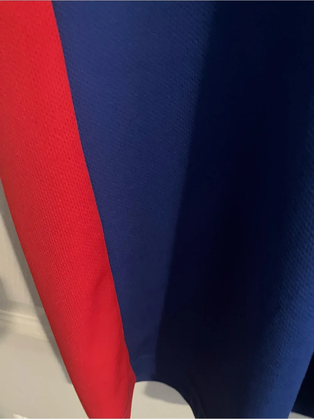 Youth New York Giant’s Royal Blue Polo with Red Side Panels Size M
